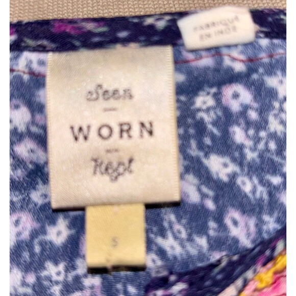 ANTHROPOLOGIE Seen Worn Kept Leavenworth Fringe Patchwork Tunic Dress Small - Picture 5 of 5